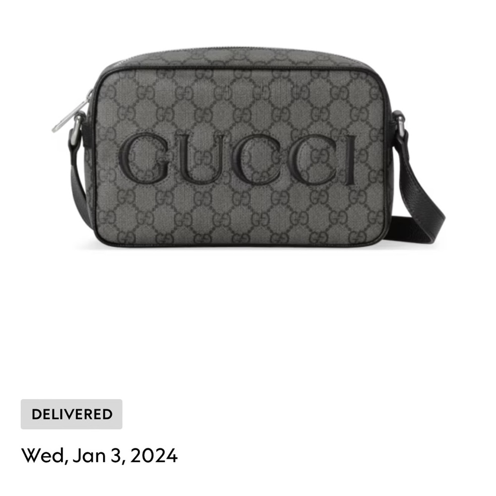 SOLD Gucci NWT Grey and Black GG Supreme Mini Shoulder Bag